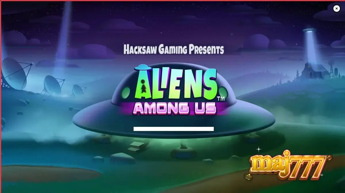 Tampilan visual slot Aliens Among Us dengan tema invasi alien yang lucu